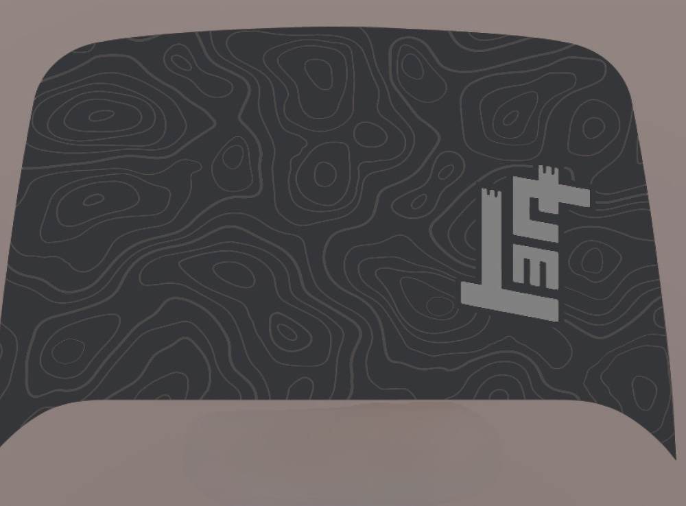 YodaVinyl's 2010-2023 Toyota 4Runner Topographical Hood Scoop Decal With TEQ Lettering
