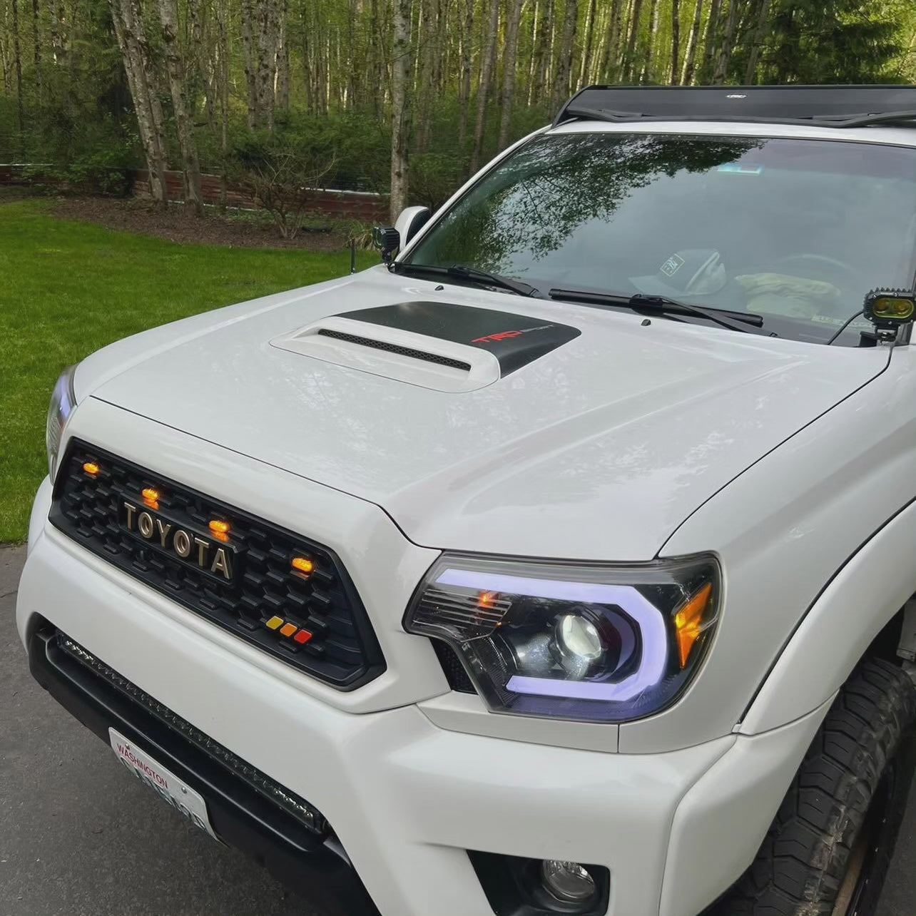 YodaVinyl 2012-2015 Toyota Tacoma Topographical Hood Scoop Decal with TRD Sport lettering