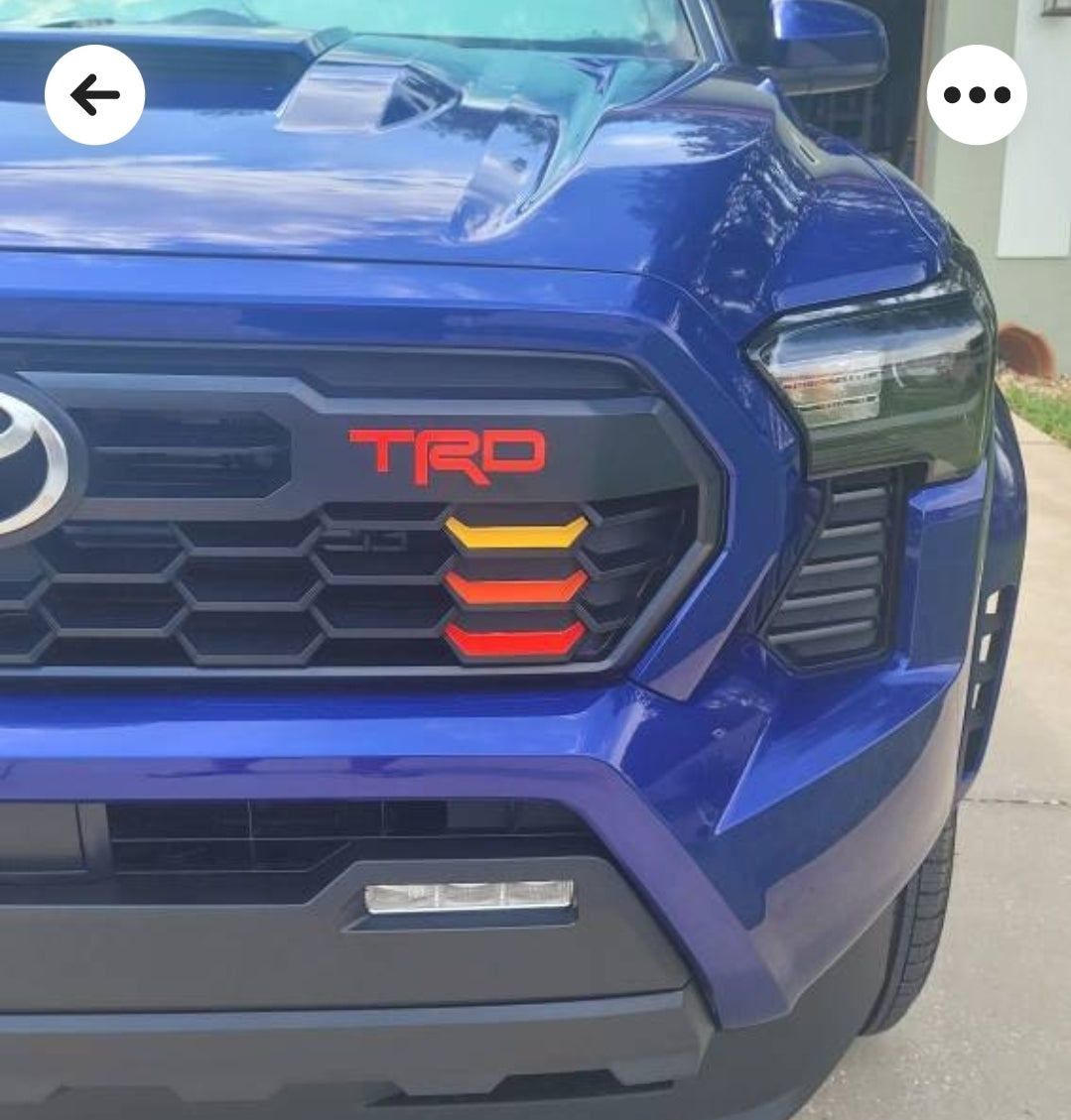 2024 + Toyota Tacoma TRD Grille Decal and Heritage Decal Stripes