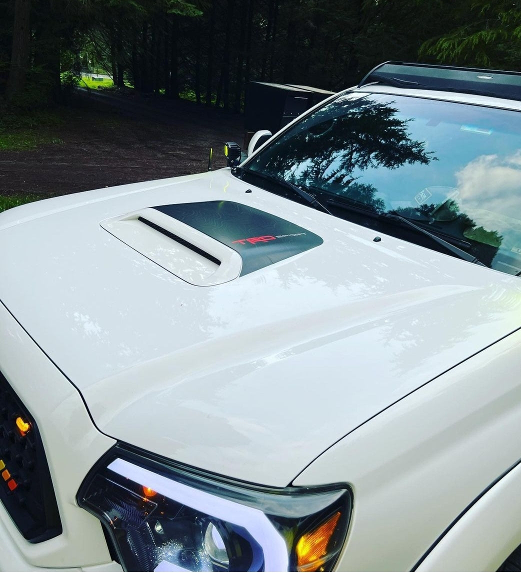 YodaVinyl 2012-2015 Toyota Tacoma Topographical Hood Scoop Decal with TRD Sport lettering