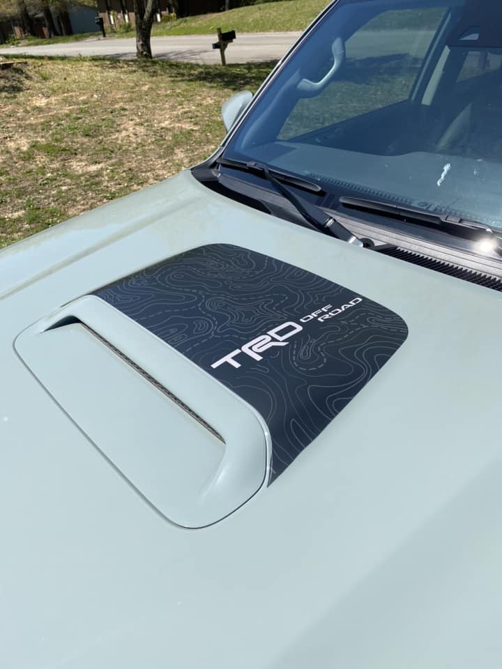 Toyota 2010-2024 4Runner TRD Off-Road Anti-Glare Topographical Hood Scoop Decal