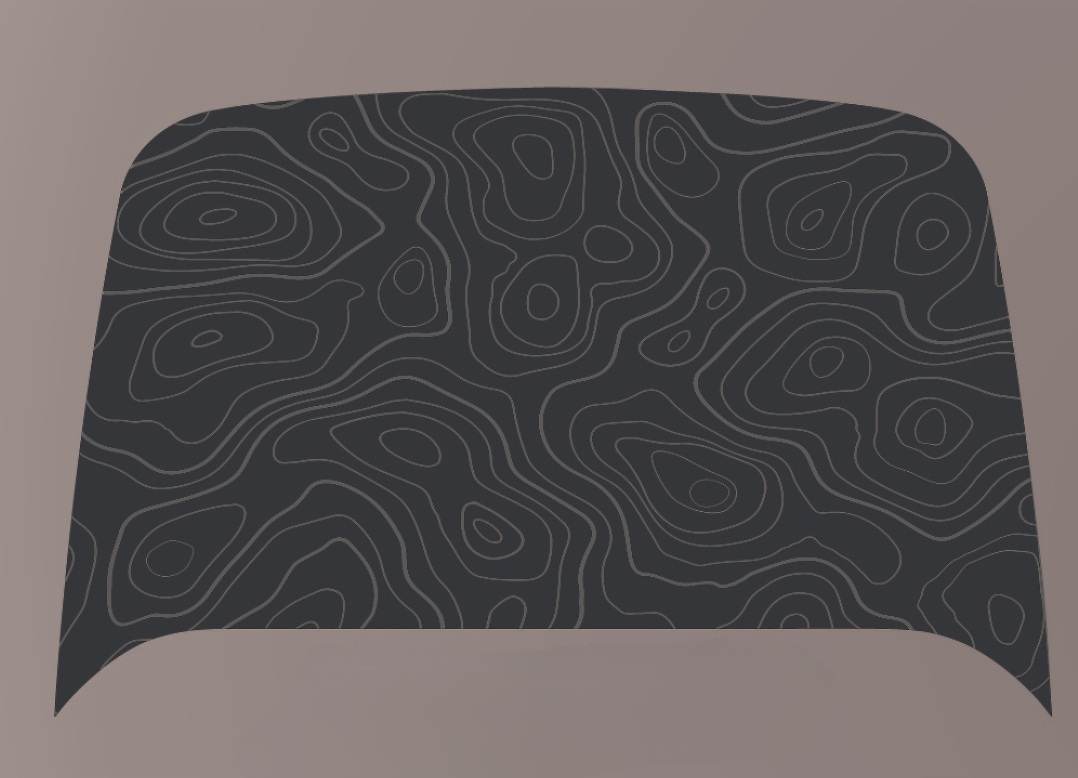 YodaVinyl 2010-2023 Toyota 4Runner Topographical Hood Scoop Decal Without Lettering