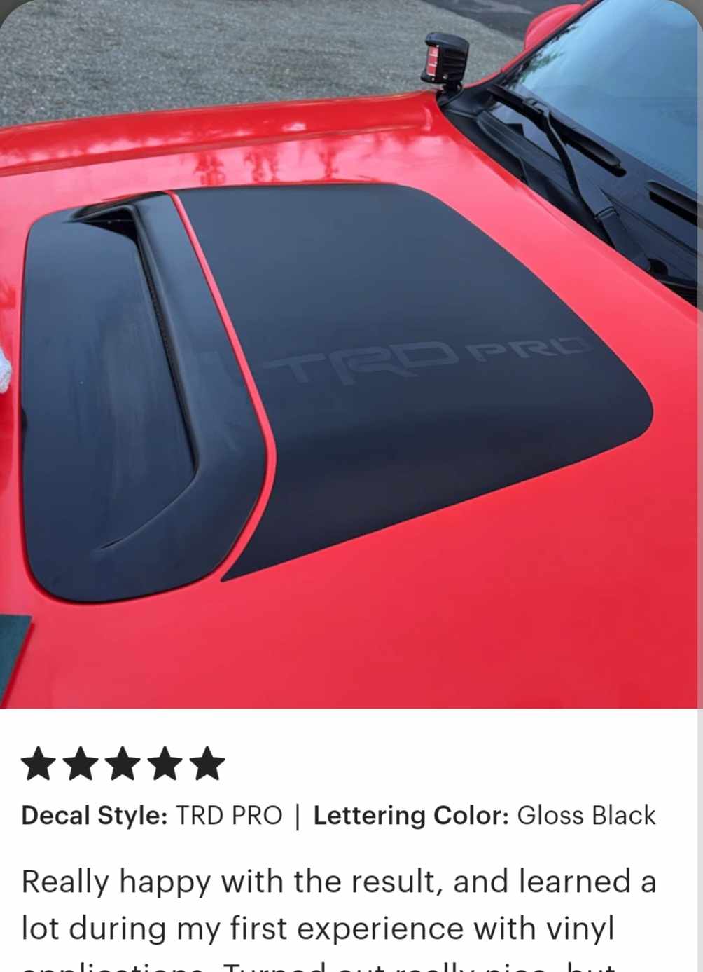 Toyota 4Runner TRD Off-Road 2010-2024 Anti-Glare Hood Scoop Decal