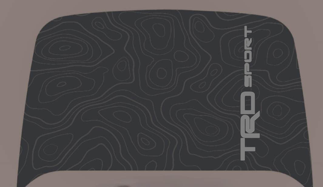 YodaVinyl 2010-2024 Toyota 4Runner Topographical Hood Scoop Decal with TRD Sport lettering