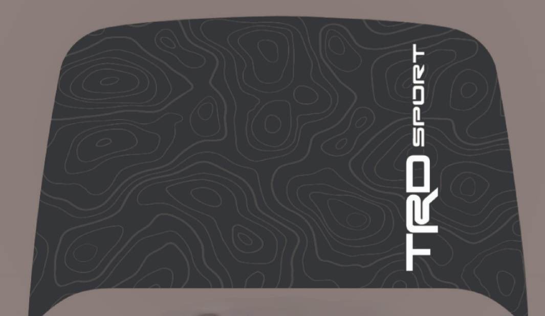 YodaVinyl 2010-2024 Toyota 4Runner Topographical Hood Scoop Decal with TRD Sport lettering
