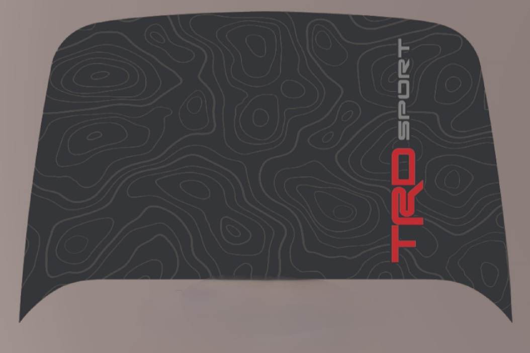 YodaVinyl 2010-2024 Toyota 4Runner Topographical Hood Scoop Decal with TRD Sport lettering
