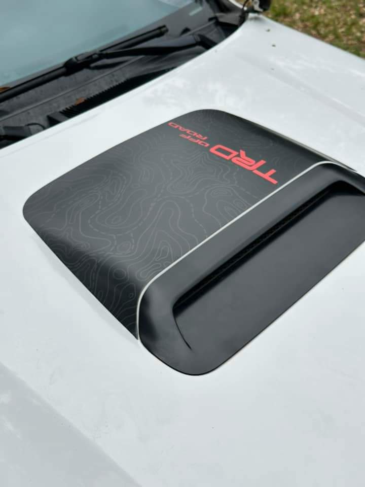 YodaVinyl 2012-2015 Toyota Tacoma Topographical Hood Scoop Decal with TRD Off-Road Lettering